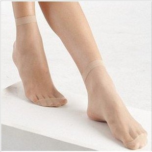 Free shipping 100pairs Women Velvet Anti-off silk Socks Skin Color