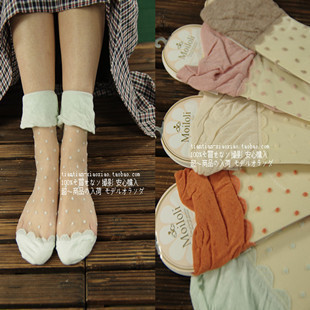 Free Shipping! 10pcs/lot A129 socks polka dot lace decoration sexy stockings sock pile of pile of socks