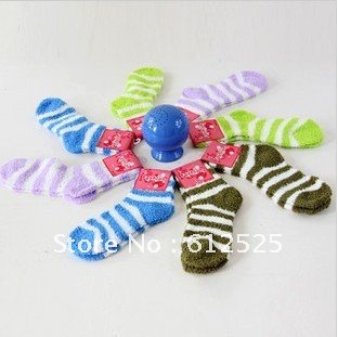 Free shipping (12 pieces/lot) Thickening candy color warm towel sox/floor type socks/warm socks