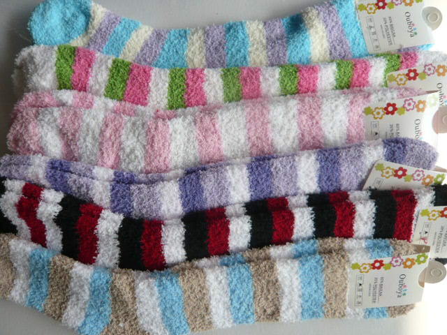 Free shipping(12ppairs/lot) soft fuzzy winter warm towel floor long socks  for women and lady (6-9 for US size)