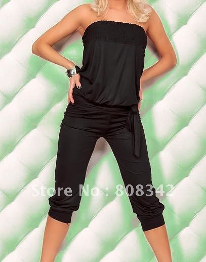 Free Shipping 2012 Hot Sale Women's Sexy Jumpsuits Lingerie with trouser Wumen Intimate Rompers Teddy Bodysuit  Black Green Gray