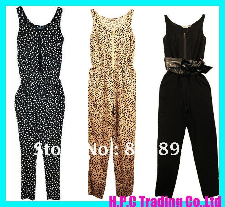 Free Shipping,2012 New Arrival Womens Jumpsuits & Rompers  Harem Pants America Polka Dot Tank Jumpsuits Wholesale & Retail