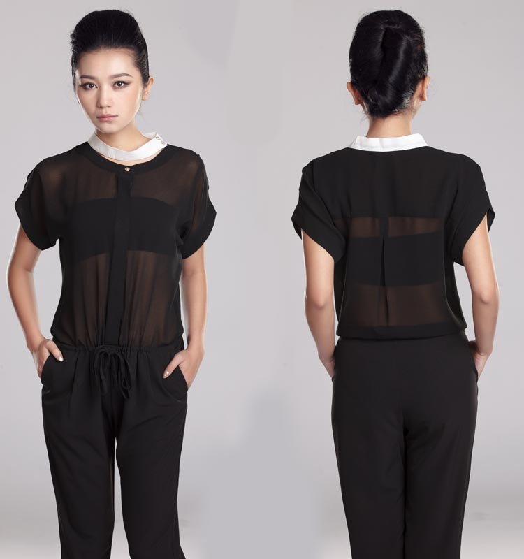 Free shipping!  2012 new fashion women sleeveless black jumpsuit hot sales 509