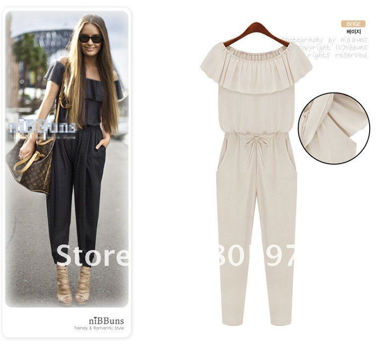 Free shipping 2012 Spring New style 100% cotton wholesale/retail 1pcs ladies' pants fashion pants casual Jumpsuits & Rompers
