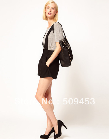 Free shipping 2013 fashion new black cotton soft back cross straps female shorts pants practical