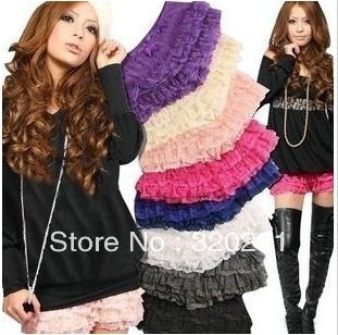 free shipping 2013 hit leggings lace hot pants cake shorts the eight levels culottes summer safety pants female p213 of