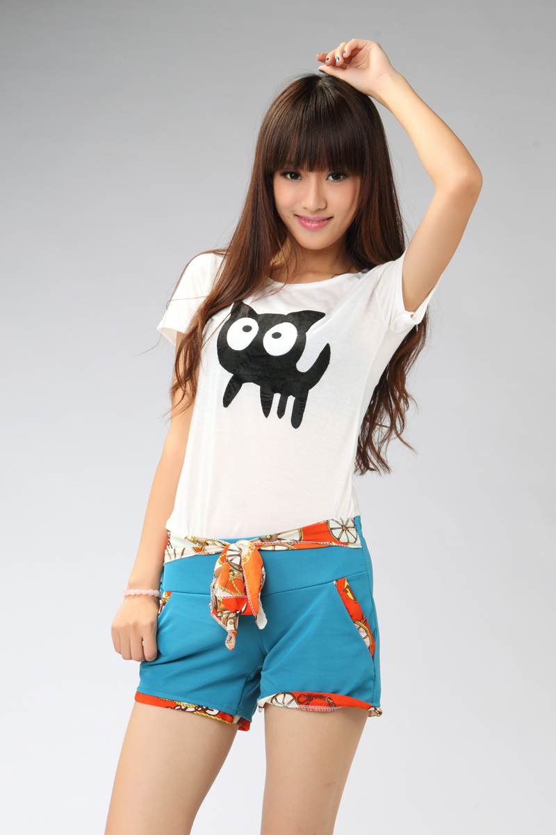 Free Shipping 2013  New Style Fashion Candy Color  Shorts With Ribbons/Beach Shorts/Hot Pant /5 Colors