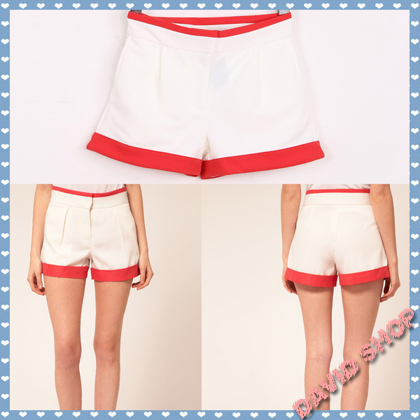 Free Shipping ! 2013 New Style Ladies' HOT Shorts White Shorts And Boots Pants Mixed Colors Shorts,Size: S, L,Color: White
