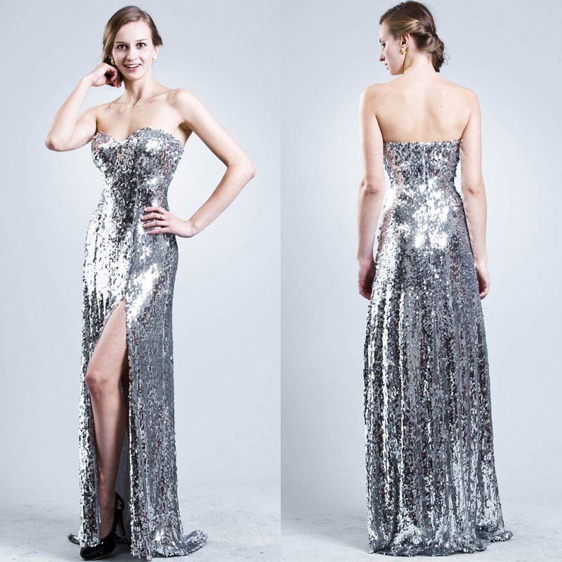 silver paillette dress