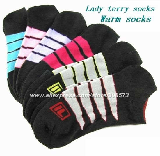 [ Free Shipping ]  24pairs/lot fashion colorful thickening style all cotton women sock , ankle socks , sport sock