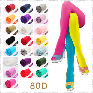 Free Shipping! 5pcs/Lot 80D  Multicolour Women Silk Socks/Leggings Wholesale and Rateil E478