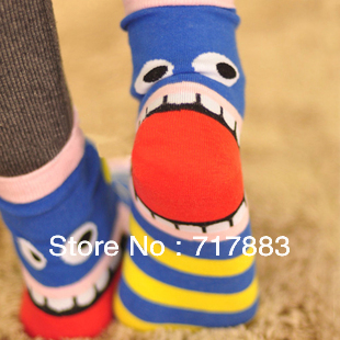 Free shipping  big tongue cartoon socks 100% cotton women's sock,2013 hot sale good quality sock,10pcs/lot