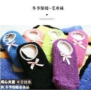 Free shipping Bow towel sock slippers floor socks air conditioning  carpet shoes 10pair/lot