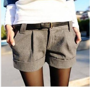Free Shipping Fashion 2013 Women Woolen Shorts Leasure Bootcut Short Pants Casual Wear Plus Size S/M/L/XL/XXL DK-011