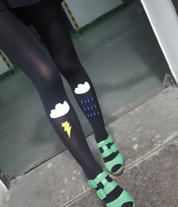 free shipping Fashion pantyhose HARAJUKU stockings - black