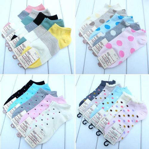 free shipping hot sale high quality 10pcs/lot weekly socks ladies' / men's socks men/women dot and stripe cotton socks