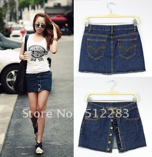 Free shipping jeans shorts women Korean Fashion Slim package hip denim skirt shorts