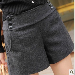 Free shipping Korean Fashion Loose hot sale autumn and winter Gentlewomen's all-match woolen boot shorts/3 color