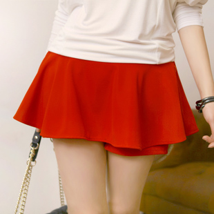 Free Shipping Korean Style Elegant 2013 Spring New In Slim Big Lap Short Pantkirts Solid Color Female Short Pantskirts