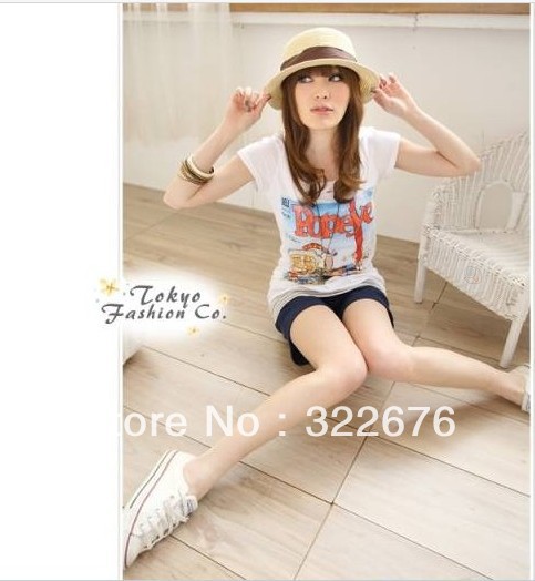 Free Shipping Lady's Fashionable Casual Style  All Match Seven-inch Short Cotton Pants Deep Blue/ Deep Grey O12052007-1