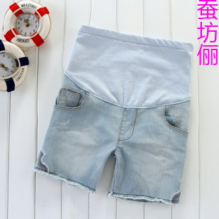Free Shipping Maternity clothing summer maternity pants maternity shorts maternity denim shorts belly pants 1b
