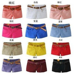 Free shipping New arrival Women candy color shorts beach pants lady tight pants women breeches homewear bottoms