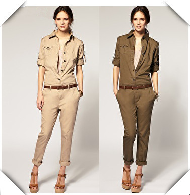Free shipping new spring/summer 2013 cotton overalls even body cultivate one's morality pants jumpsuits Cream-colored, khaki