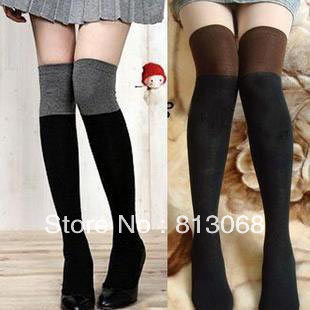 Free Shipping Over The Knee Socks,  C13232JU   Thigh High Cotton Stockings Thinner, 5 Colors