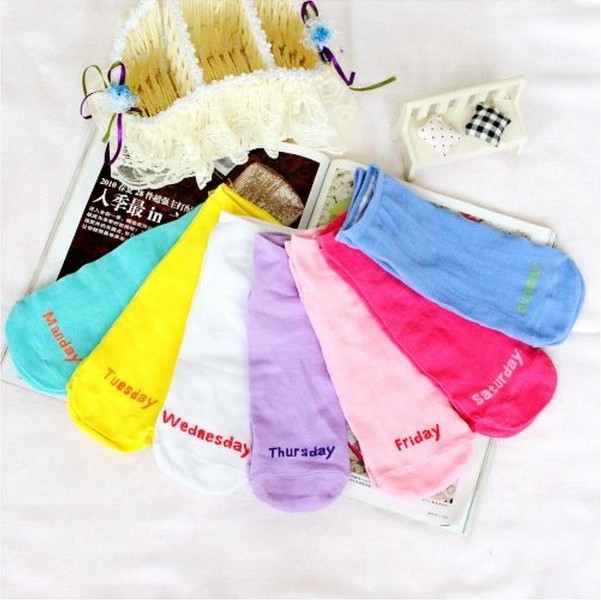 free shipping Quality solid color cotton socks /  / Ms. socks (7 pairs / bag)