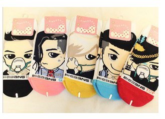 Free shipping, retail100% cotton kpop star k pop cartoon lady socks k-pop bigbang new design high quality