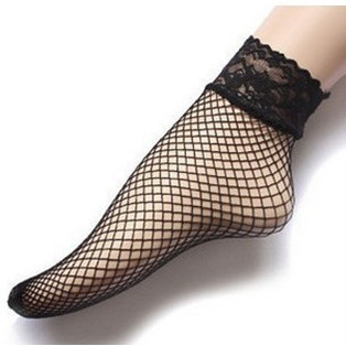Free Shipping Sexy Lace Mesh Short Stockings Black 10Pairs Per Lot