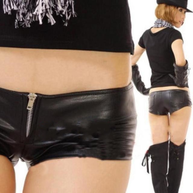 FREE SHIPPING SEXY LOW WAIST SHORTS WOMEN LEATHER SHORT PANTS
