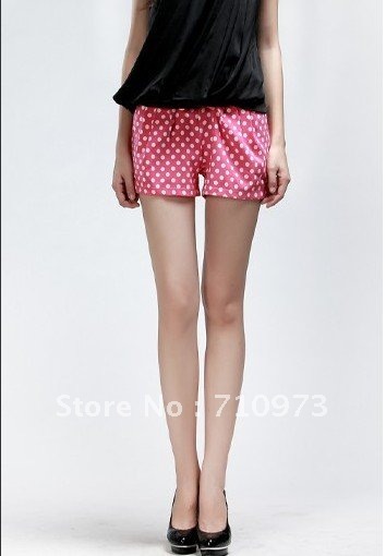 Free shipping sexy pleated with polka dot women's fashion shorts