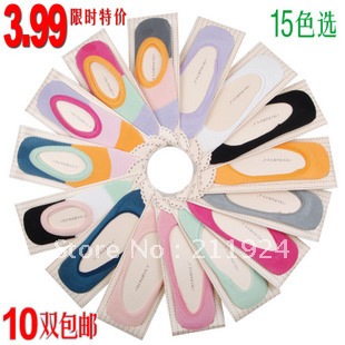 Free shipping  slippers female invisible shallow mouth thin candy socks