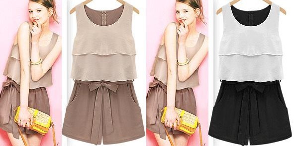 Free Shipping Spring And Summer Fashion Loose Chiffon Siamese The Culottes Women shorts clothes S/M/L