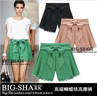 Free shipping spring and summer womens sweet short pants solid color fashion casual shorts