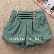 free shipping!The new Summer  edition of Women's Korean sweet button elastic  shorts female 5-color