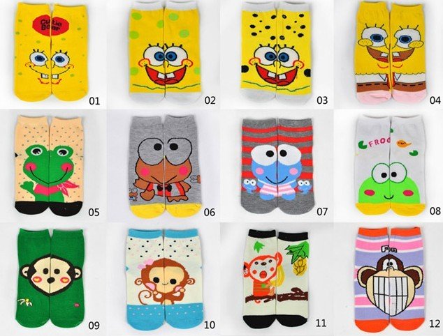 Free shipping Wholesale Cute cartoon socks ,knitted socks,cotton socks mixed sent,