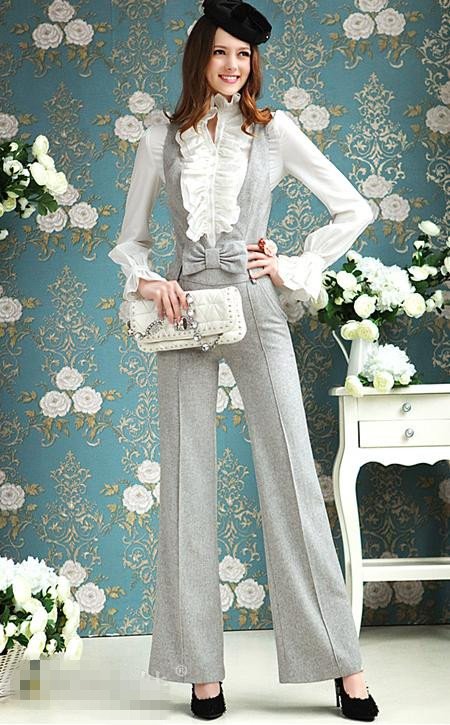 Free Shipping Wholesale/Retail Korean Elegant Jumpsuit Romper Fashion Trousers pants Women Bonknot pant New HotSale