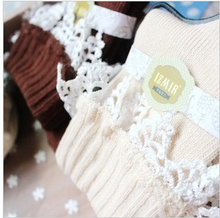 Free Shipping Wholesales Korea Cute Lace Stripe Cotton Ladies Socks FC12226