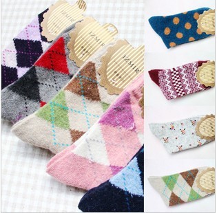 Free Shipping Wholesales Korea Thickening  Rabbit Wool Women Socks FC12141