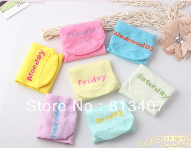 Free shipping women 100% cotton sports sock Novelty 7 days week Socks comfortable soft daily sock changing everyday warm product
