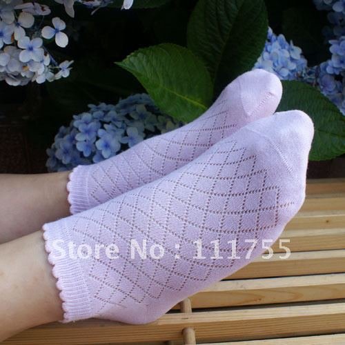 Free shipping Women's socks fine cotton sock slippers 100% cotton socks short mesh