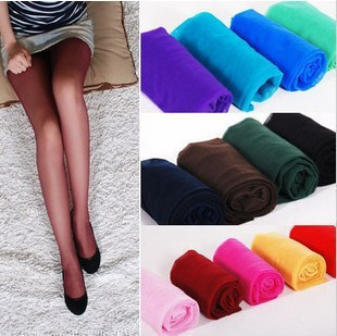 Free shipping14 candy colors Ultra-thin spandex women pantyhose socks stockings