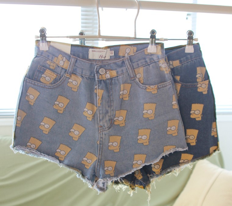Free  shoping  Fashion women  Simpson fringed denim shorts TB 3090