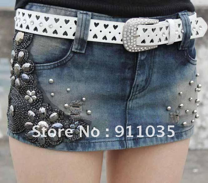 Han edition fashionable jeans hole bud silk personality bull-puncher knickers