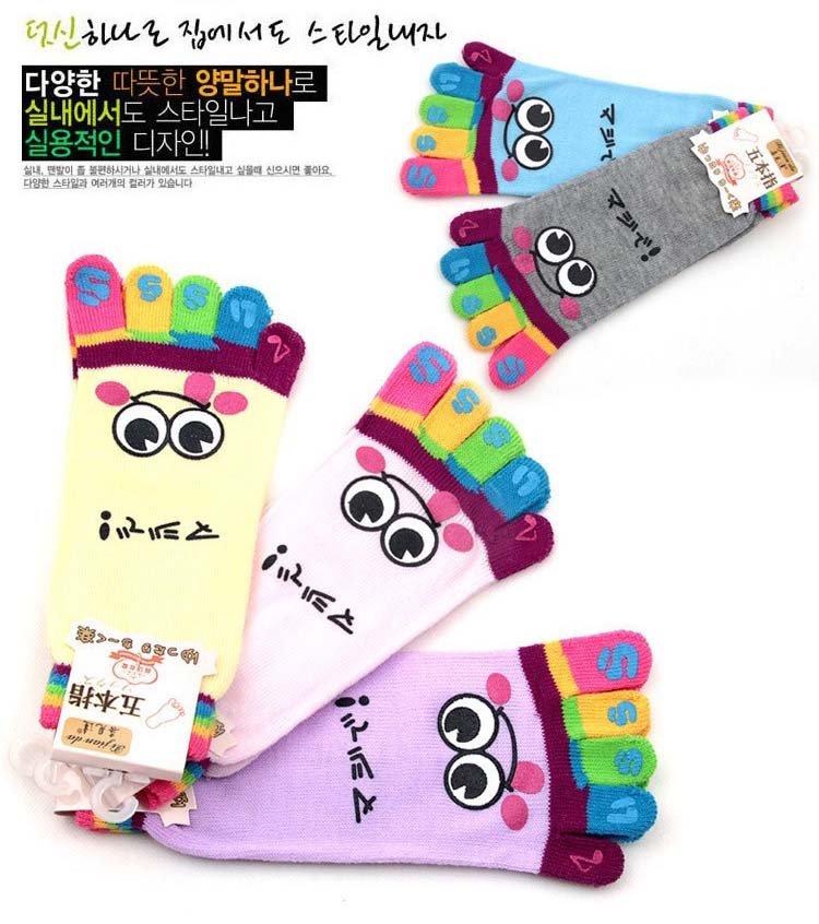 High quality 10 pairs/lot five Finger socks ladies' cotton High grade socks hot sale factory price free shipping cartoon sock