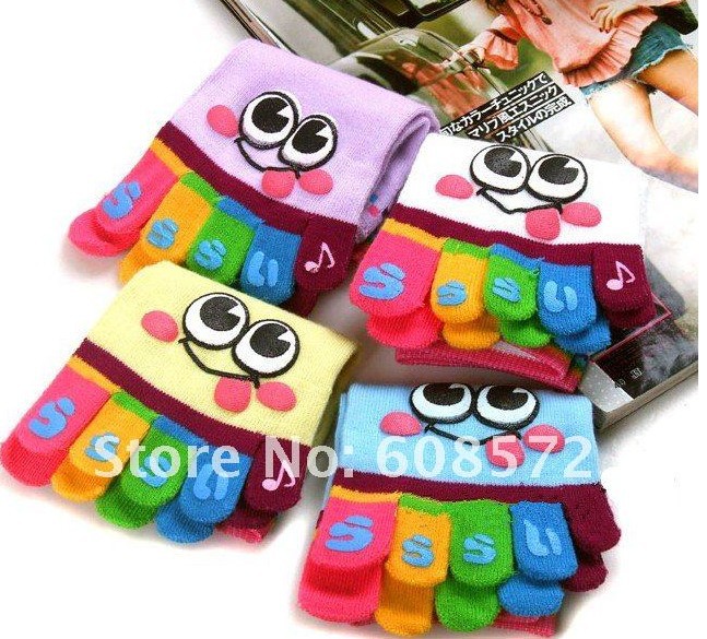 high quality 12 pair/lot Finger socks ladies' cotton High-grade socks hot sale factory price free shipping cartoon socks
