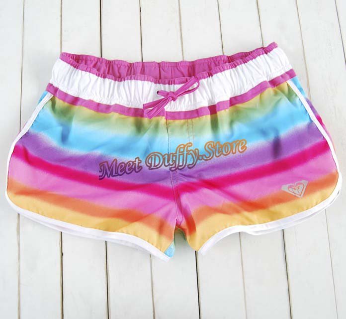 High quality new fashion women summer rainbow hot shorts leisure beach shorts Hawaii casual brand shorts lady swimming trunks