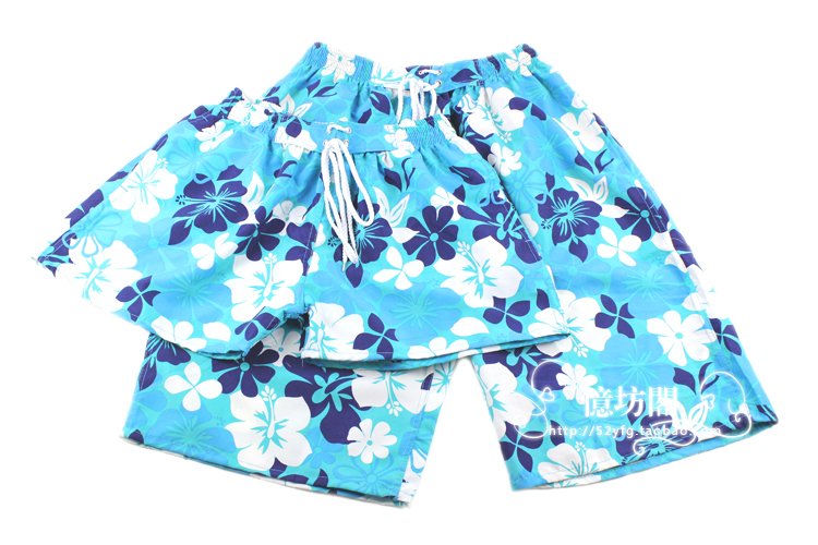 High quality Summer Korean couple beach flowers  pants  free shipping